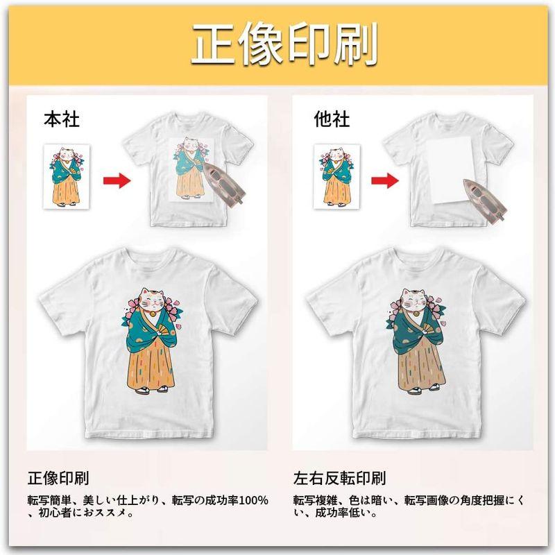 TransOurDream 真正の転写シート アイロンプリントシート2.0 正像印刷 白?薄色生地用 A4 5枚Ｔシャツ転写シート 熱転写シ