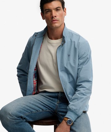 Superdry Men's Classic Harrington Jacket Blue Size: M