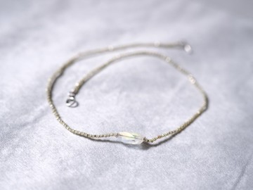 -Andesine labradorite- 'jade・silver' choker