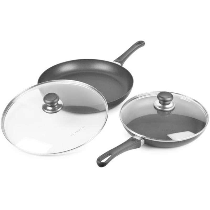 Scanpan スキャンパン 26＆32cmガラス製フタ付ノンスティック