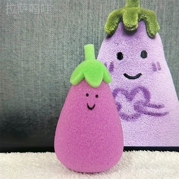 🔥臺灣出貨🔥【可批髮】紫色茄子海綿球洗澡洗臉搓澡起泡可愛網紅茄總兒童玩具 4NXJ