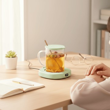 【寒冬限時降價】4檔控溫 恆溫暖杯墊 白色