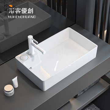 免運 台上盆 洗手盆 小戶型陶瓷盆 面盆 臺控下水臺上盆家用洗臉盆陽臺陶瓷洗手盆彩色隱藏下水洗衣機側排特惠/新品特價 工廠直銷 可開立發票 5H714