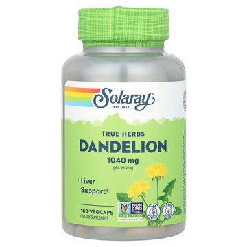 Solaray, 真實草本，蒲公英，180 粒素食膠囊（每粒膠囊 520 毫克）