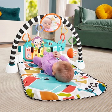 【費雪】可愛動物鋼琴健身器(2色選擇)｜寶寶新生兒禮、滿月禮、彌月禮、週歲禮、送禮、玩具、奇哥代理