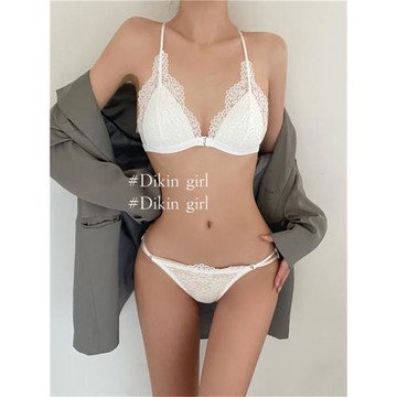 美背前扣內衣女超薄款夏季無鋼圈小胸聚攏法式三角杯無痕細帶文胸