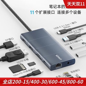 Anker安克擴展塢USB-C筆記本電腦 HDMI網線轉接頭11合1轉接器