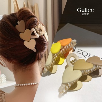 【Gulicc】古莉可 髮夾 韓版漸層色愛心髮夾