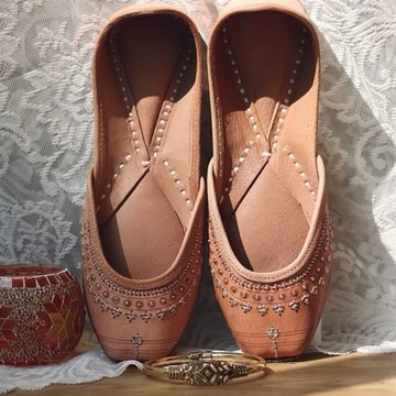 印度手工-文青名族鞋(焦糖棕)