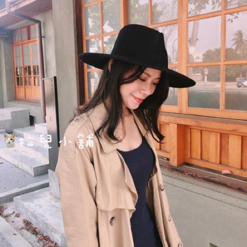 「拉兒小舖」台灣現貨 高品質 100%羊毛  水滴型 爵士帽 巫師帽 羊毛 英倫紳士帽 硬挺版 英倫風 漁夫帽 禮帽