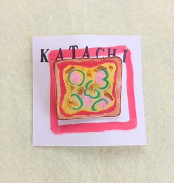 胸針 披薩吐司 麵包 手繪 獨一無二