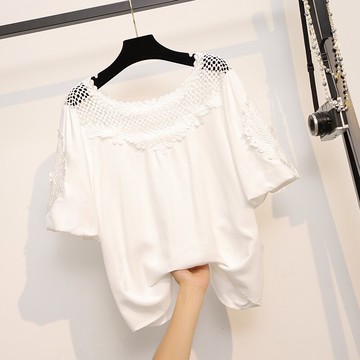 品牌折扣店商場專柜撤柜女裝尾貨清倉夏裝仙女顯瘦鏤空花邊上衣潮