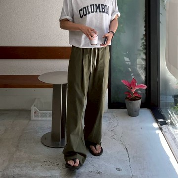 【Metanoia】🇰🇷韓製 休閒亞麻落地褲