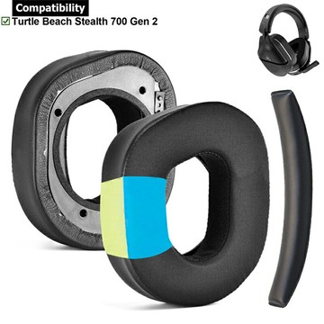 1 對耳墊適用於 Turtle Beach Stealth 700 Gen 2 耳機頭帶耳墊墊海綿耳機耳罩