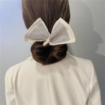 懶人扭扭夾盤發器挽發神器夏季魔術網紅水鉆蝴蝶結扎頭花頭飾兒童