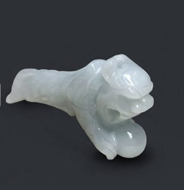 白翡翡翠老虎 | 天然緬甸玉A貨翡翠 | 送禮
