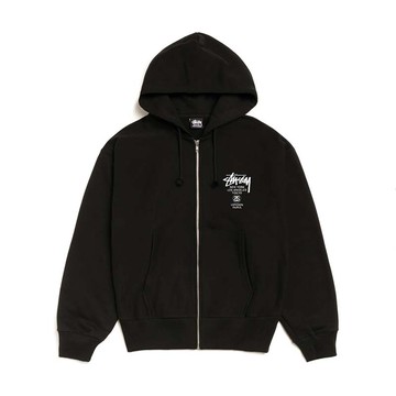 Stussy World Tour Zip Hoodie 世界巡迴 連帽外套 黑色 3973962-BK [台灣現貨]
