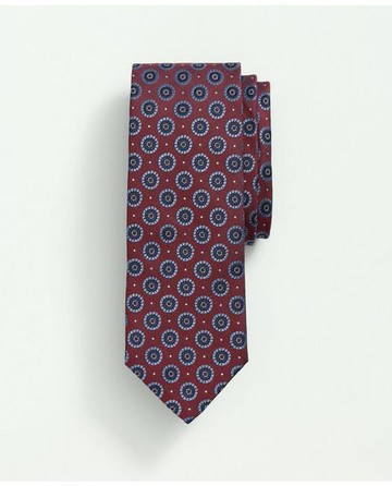 Brooks Brothers Men's Silk Framed Medallion Dot Tie | Red | Size Regular