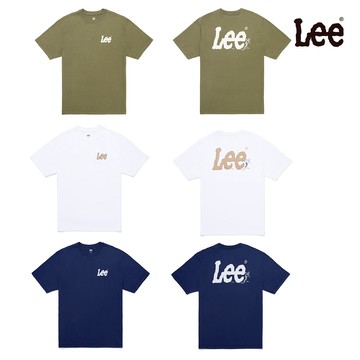 Lee 前後LOGO寬鬆短T 男 白色 深藍 軍綠 LB502102