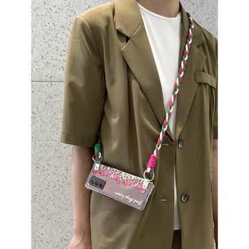 花朵透明適用三星zfold5手機殼W24折疊屏fold2女款zfold6玉蘭花zfold4保護套w23斜挎可背帶掛繩W22外殼fold5