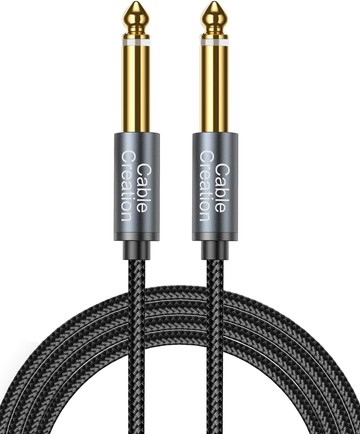 CableCreation 3M 單聲道 6.35mm公對公音源線 麥克風線/吉他線 鋁合金外殼 鍍金插頭 (CX0111)