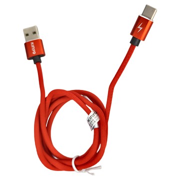 Kinyo 鋁合金布編織 Type-C USBC09  紅色  1條  1m