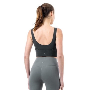 【NAMASTE】Francis 側交疊美背短上衣 - 鐵灰