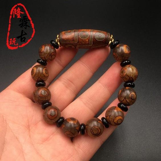 ありあ瑪瑙 一眼財神銀線天珠 6-109 ありあ様専用瑪瑙 一眼財神銀線天