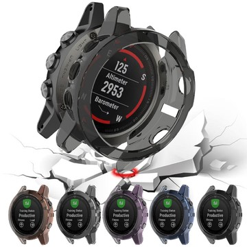 適用於 Garmin Fenix 5 5X 5S Plus TPU 透明保護殼軟蓋保護膜防震保護殼