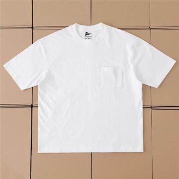 寬版落肩OS寬松版復古全棉純色口袋款日潮男女寬松基礎款短袖T恤