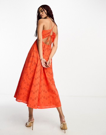 Nobody's Child Billie cotton midi dress in red