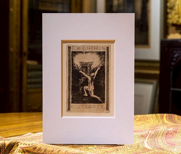 智慧之柱 - 藏書票 - 版畫