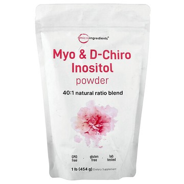 Micro Ingredients, Myo-肌醇和 D-手性肌醇粉，1 磅（454 克）