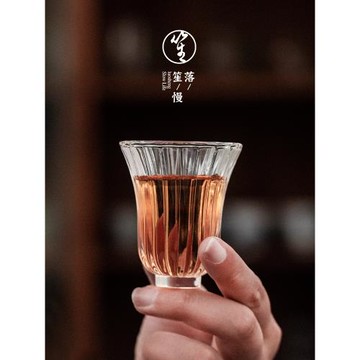 落笙玻璃小茶杯加厚耐熱主人杯單杯日式品茗杯個人專用手工喝茶杯