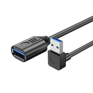 Bravo-u USB3.0 高速穩定數據連接延長線 公對母 黑/上彎頭 1M