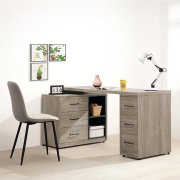 Boden-凱德5尺工業風多功能L型伸縮書桌/工作桌/辦公桌(A款)