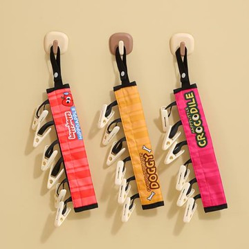 旅行折疊衣架旅游出差便攜布藝晾衣架酒店晾衣服晾曬夾襪子夾神器