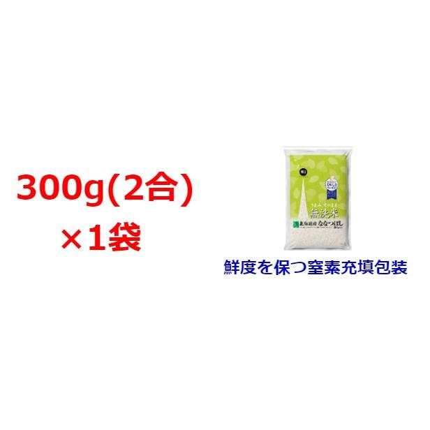 ポイント5倍 新米 無洗米 北海道ななつぼし 2合(300g)×1袋 メール便送料込み 令和5年産 米  お試し 特A（SL）