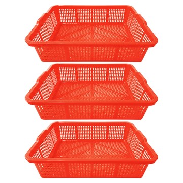 震嶸塑膠 600公文林 收納籃  53 x 42 x 13cm  紅色  3個