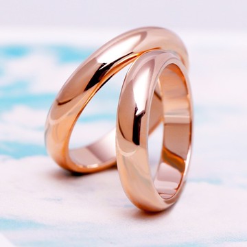 18K玫瑰金情侶18k玫瑰金光圈女 結婚戒指鈦鋼18k玫瑰金素圈光面彩
