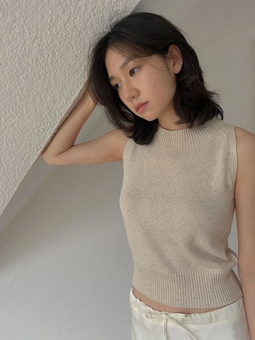 [SALT Label] SIA HALTER NECK SLEEVELESS_BEIGE