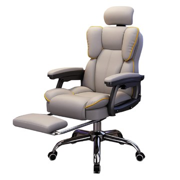 IKA 升降電競辦公椅 帶腳拖 + 頭枕款  灰色  58 x 58 x 110~120cm