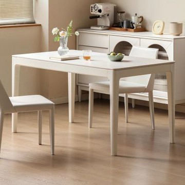 源氏木語百安卡奶油風實木岩板餐桌1.3MY211R07-(H014394307)