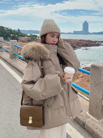 快速出貨/羽絨外套 長大衣 羽絨服女年新款冬季韓版寬松學生加絨加厚保暖大毛領外套女