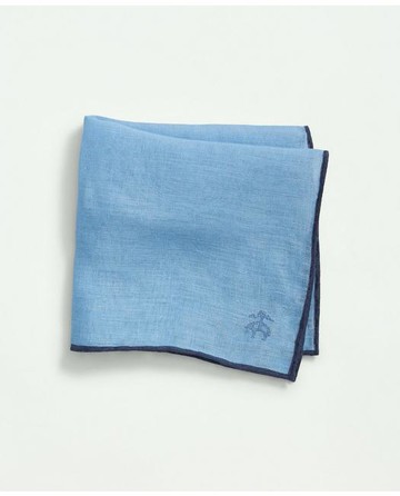 Brooks Brothers Men's Linen Jacquard Pocket Square Tie | Light Blue