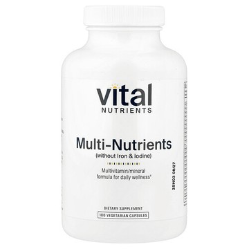 Vital Nutrients, 多營養素（無鐵和碘），180 粒素食膠囊