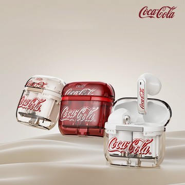 Coca-cola 可口可樂 透明感半入耳降噪藍芽耳機 T36S - 復古白