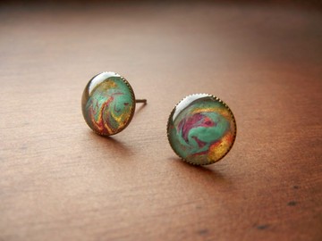 *coucoubird*混色耳環-金綠桃