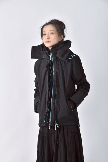 (M) superdry連帽防風黑色外套