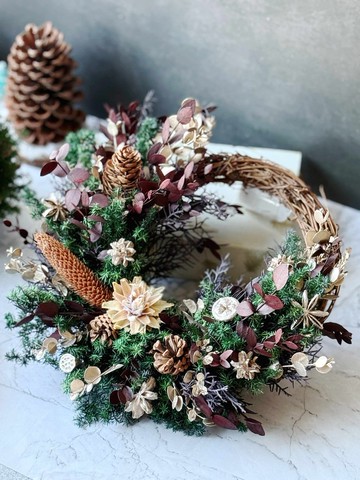 2025新款限量花圈 深冬的約定 27cm/聖誕花圈/交換禮物